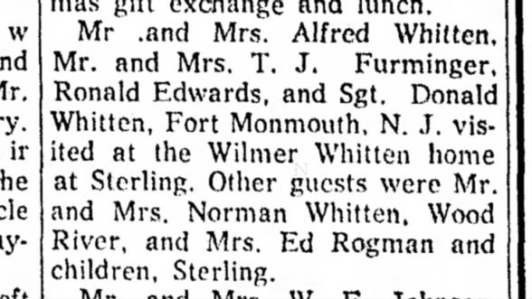 Wilmer Whitten- family get-together - 7 Jan 1959